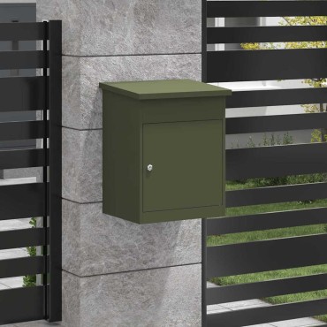 vidaXL Θυρίδα Πακέτων με αποθήκευση Λαδί 47,5 x 38 x 59 εκ. Ατσάλι