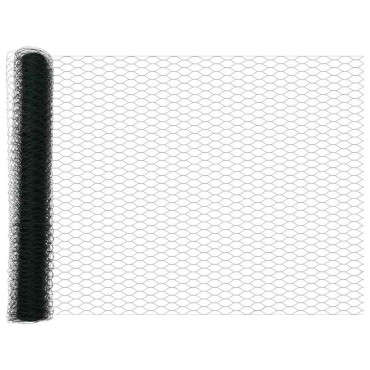 vidaXL Εξαγωνική Φράχτη με Στύλο 25x1,2 μ PVC-Επικαλυμμένο Ατσάλι