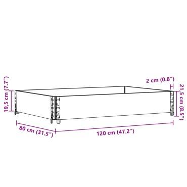 vidaXL Κολάρα Παλέτας Καφέ 120x80 εκ. από Μασίφ Ξύλο Πεύκου