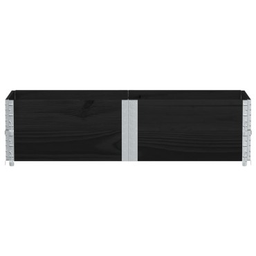 vidaXL Κολάρα Παλέτας 2 τεμ. Μαύρο 150x50 εκ. από Μασίφ Ξύλο Πεύκου