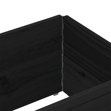 vidaXL Κολάρα Παλέτας 2 τεμ. Μαύρο 150x50 εκ. από Μασίφ Ξύλο Πεύκου