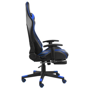 vidaXL Καρέκλα Gaming Περιστρεφόμενη με Υποπόδιο Μπλε PVC 37x51cm 1 τεμ.