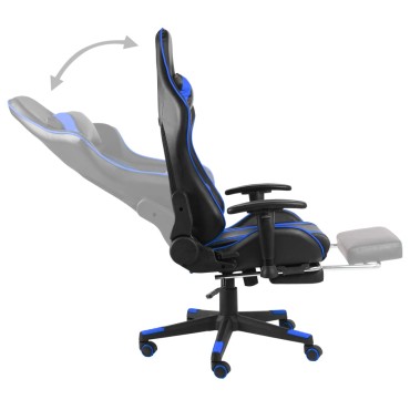 vidaXL Καρέκλα Gaming Περιστρεφόμενη με Υποπόδιο Μπλε PVC 37x51cm 1 τεμ.