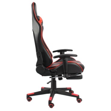 vidaXL Καρέκλα Gaming Περιστρεφόμενη με Υποπόδιο Κόκκινη PVC 37x51cm 1 τεμ.