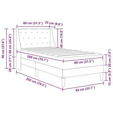 vidaXL Σκελετός κρεβατιού με στρώμα Ροζ 80 x 200 cm Βελούδο
