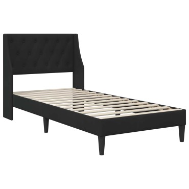 vidaXL Σκελετός κρεβατιού με στρώμα Μαύρο 80 x 200 cm Βελούδο