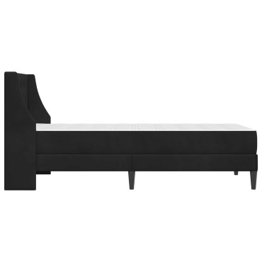 vidaXL Σκελετός κρεβατιού με στρώμα Μαύρο 90x200cm Βελούδο