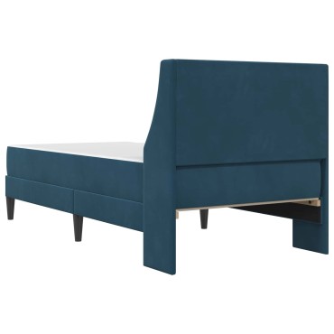 vidaXL Σκελετός κρεβατιού με στρώμα Μπλε 100x200cm Βελούδο
