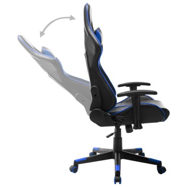 vidaXL Καρέκλα Gaming Μαύρο/Μπλε από Συνθετικό Δέρμα 37x51cm 1 τεμ.