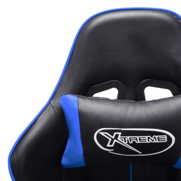 vidaXL Καρέκλα Gaming Μαύρο/Μπλε από Συνθετικό Δέρμα 37x51cm 1 τεμ.