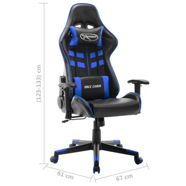 vidaXL Καρέκλα Gaming Μαύρο/Μπλε από Συνθετικό Δέρμα 37x51cm 1 τεμ.