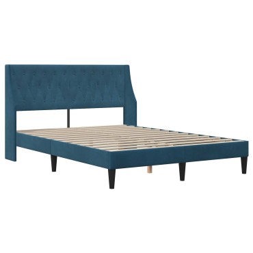 vidaXL Σκελετός κρεβατιού με στρώμα Μπλε 120 x 200 cm Βελούδο