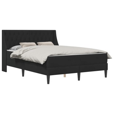 vidaXL Σκελετός κρεβατιού με στρώμα Μαύρο 140x190cm Βελούδο