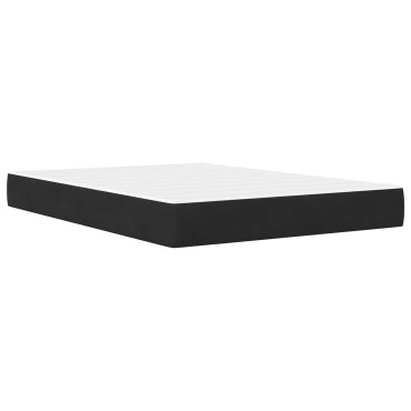 vidaXL Σκελετός κρεβατιού με στρώμα Μαύρο 140 x 200 cm Βελούδο