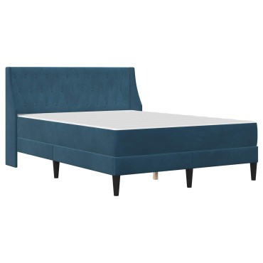 vidaXL Σκελετός κρεβατιού με στρώμα Μπλε 140 x 200 cm Βελούδο