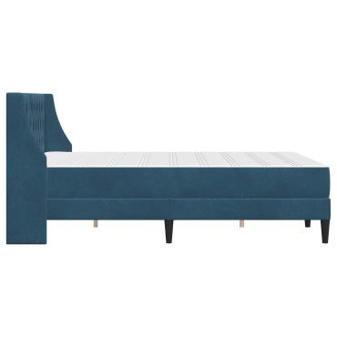 vidaXL Σκελετός κρεβατιού με στρώμα Μπλε 140 x 200 cm Βελούδο