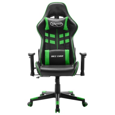 vidaXL Καρέκλα Gaming Μαύρο / Πράσινο από Συνθετικό Δέρμα 37x51cm 1 τεμ.