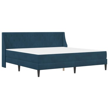 vidaXL Σκελετός κρεβατιού με στρώμα Μπλε 200x200cm Βελούδο