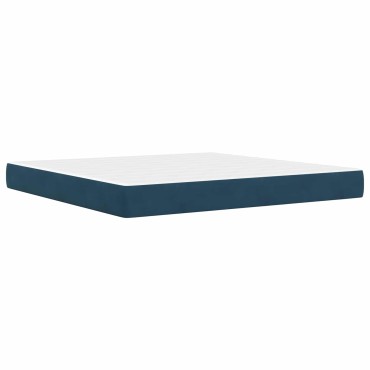 vidaXL Σκελετός κρεβατιού με στρώμα Μπλε 200x200cm Βελούδο
