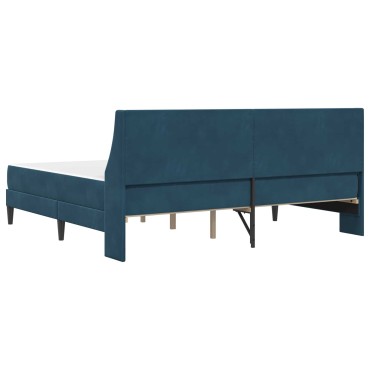 vidaXL Σκελετός κρεβατιού με στρώμα Μπλε 200x200cm Βελούδο
