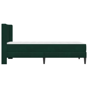 vidaXL Σκελετός κρεβατιού με στρώμα Σκούρο Πράσινο 80 x 200 cm Βελούδο