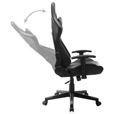 vidaXL Καρέκλα Gaming Μαύρη / Γκρι από Συνθετικό Δέρμα 37x51cm 1 τεμ.