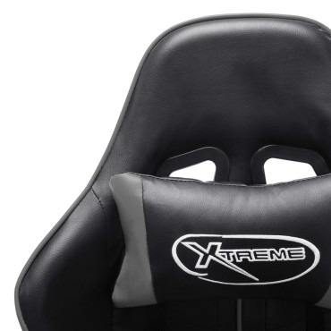 vidaXL Καρέκλα Gaming Μαύρη / Γκρι από Συνθετικό Δέρμα 37x51cm 1 τεμ.
