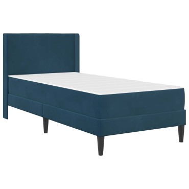vidaXL Σκελετός κρεβατιού με στρώμα Μπλε 80x200cm Βελούδο