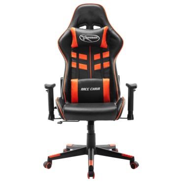 vidaXL Καρέκλα Gaming Μαύρη / Πορτοκαλί από Συνθετικό Δέρμα 37x51cm 1 τεμ.