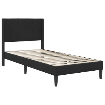vidaXL Σκελετός κρεβατιού με στρώμα Μαύρο 90x200cm Βελούδο