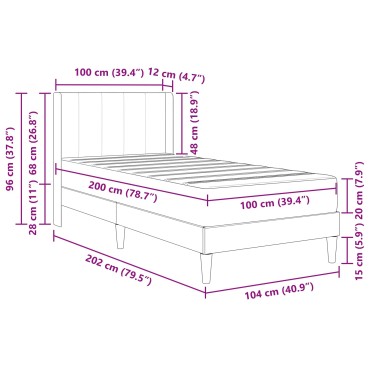 vidaXL Σκελετός Κρεβατιού Σκούρο Πράσινο 100x200cm Βελούδο