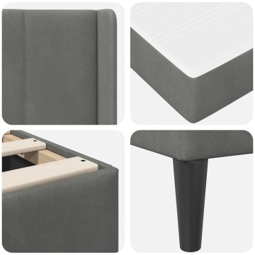 vidaXL Σκελετός Κρεβατιού Σκούρο Γκρι 120x200cm Βελούδο
