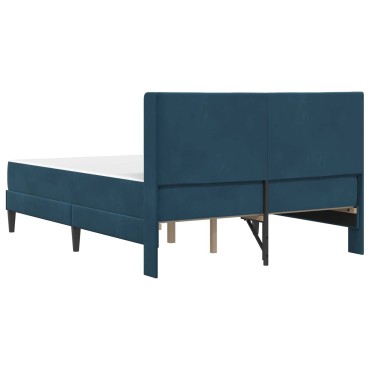 vidaXL Σκελετός κρεβατιού με στρώμα Μπλε 120 x 200 cm Βελούδο