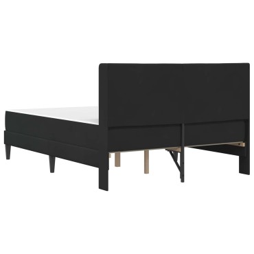 vidaXL Σκελετός κρεβατιού με στρώμα Μαύρο 140 x 190 cm Βελούδο