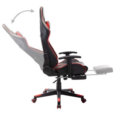vidaXL Καρέκλα Gaming με Υποπόδιο Μαύρο / Κόκκινο από Συνθετικό Δέρμα 37x51cm 1 τεμ.