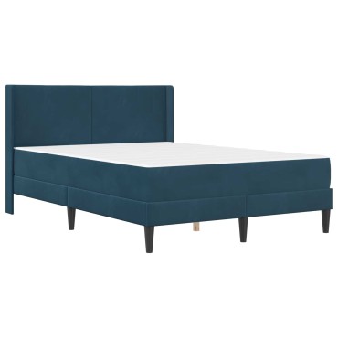 vidaXL Σκελετός κρεβατιού με στρώμα Μπλε 140 x 200 cm Βελούδο