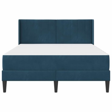 vidaXL Σκελετός κρεβατιού με στρώμα Μπλε 140 x 200 cm Βελούδο