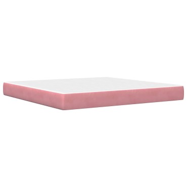 vidaXL Σκελετός κρεβατιού με στρώμα Ροζ 180 x 200 cm Βελούδο