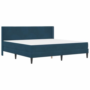 vidaXL Σκελετός κρεβατιού με στρώμα Μπλε 180x200cm Βελούδο