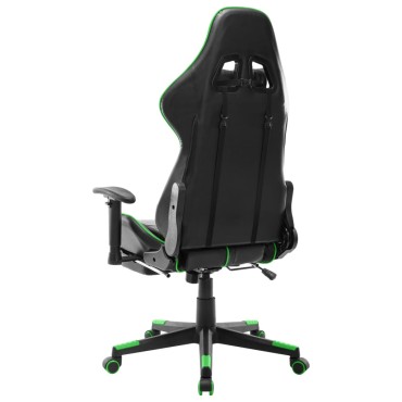 vidaXL Καρέκλα Gaming με Υποπόδιο Μαύρο / Πράσινο από Συνθετικό Δέρμα 37x51cm 1 τεμ.