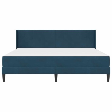vidaXL Σκελετός κρεβατιού με στρώμα Μπλε 200x200cm Βελούδο
