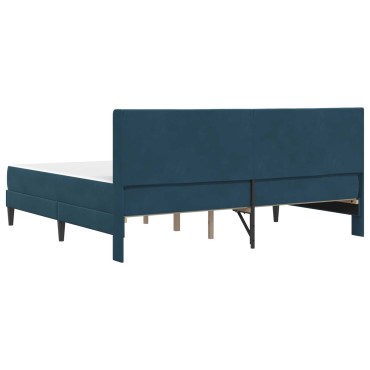 vidaXL Σκελετός κρεβατιού με στρώμα Μπλε 200x200cm Βελούδο