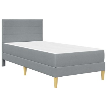 vidaXL Σκελετός Κρεβατιού Ανοιχτό γκρι 90 x 190 cm Πολυεστέρας
