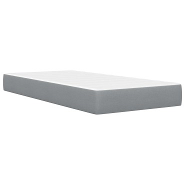 vidaXL Σκελετός Κρεβατιού Ανοιχτό γκρι 90 x 190 cm Πολυεστέρας