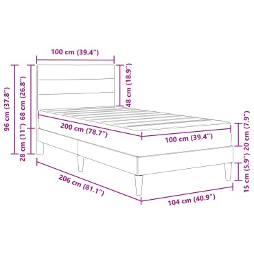 vidaXL Σκελετός Κρεβατιού Σκούρο Γκρι 100 x 200 cm Πολυεστέρας