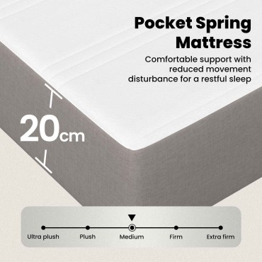 vidaXL Σκελετός Κρεβατιού Taupe 100 x 200 cm Πολυεστέρας