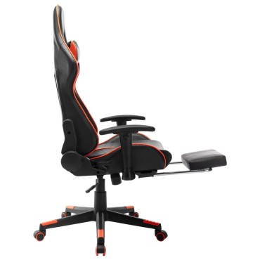 vidaXL Καρέκλα Gaming με Υποπόδιο Μαύρο/Πορτοκαλί από Συνθετικό Δέρμα 37x51cm 1 τεμ.