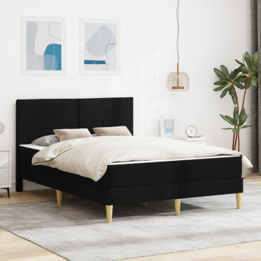 vidaXL Σκελετός Κρεβατιού Μαύρο 140 x 190 cm Πολυεστέρας