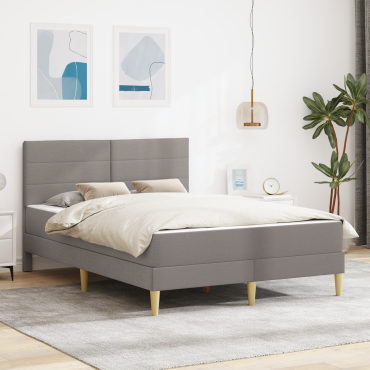 vidaXL Σκελετός Κρεβατιού Taupe 140x190cm Πολυεστέρας