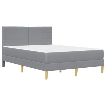 vidaXL Σκελετός Κρεβατιού Ανοιχτό γκρι 140x200cm Πολυεστέρας